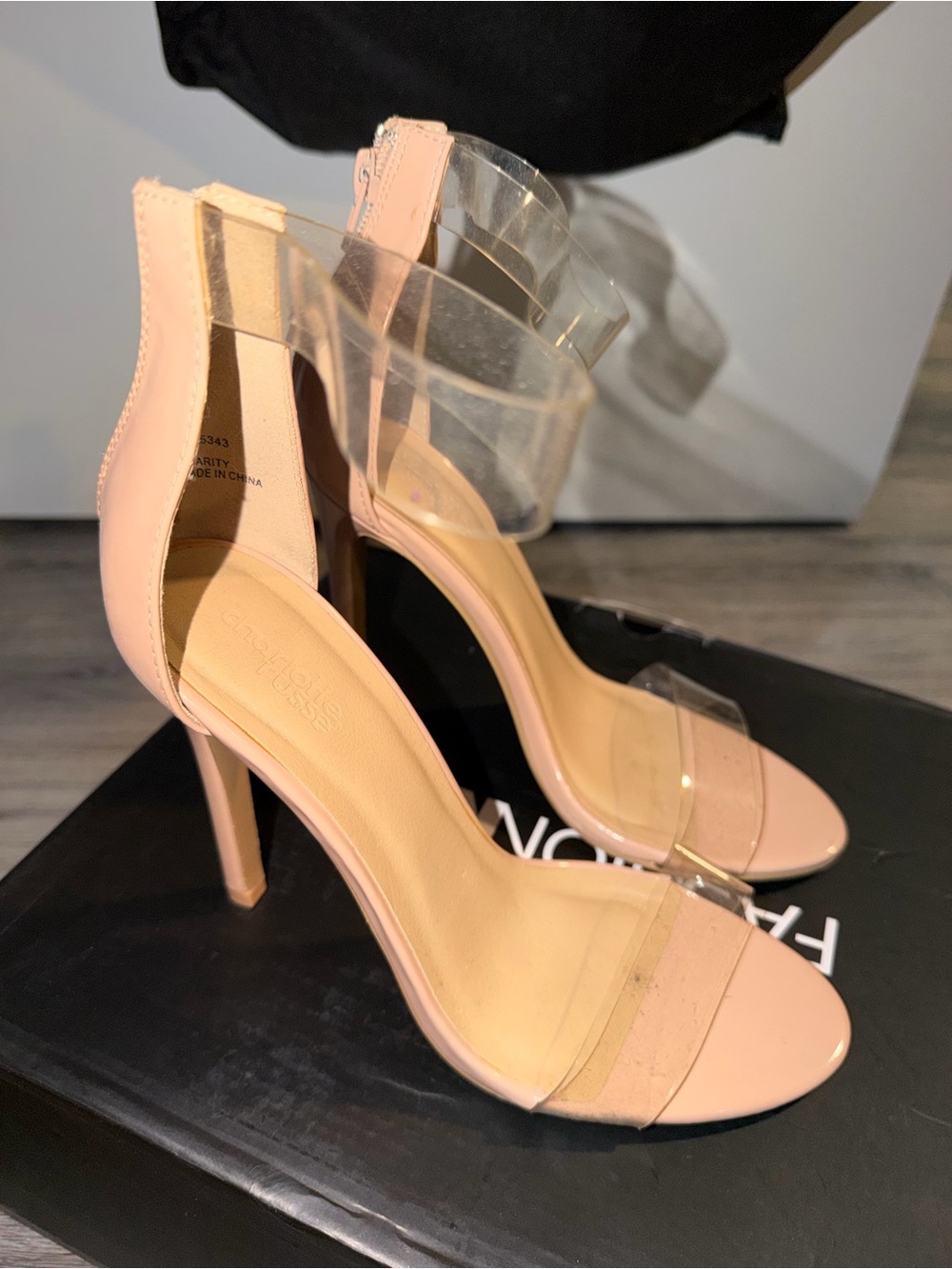 Nude Clear-Strap Stiletto Sandals - Women's